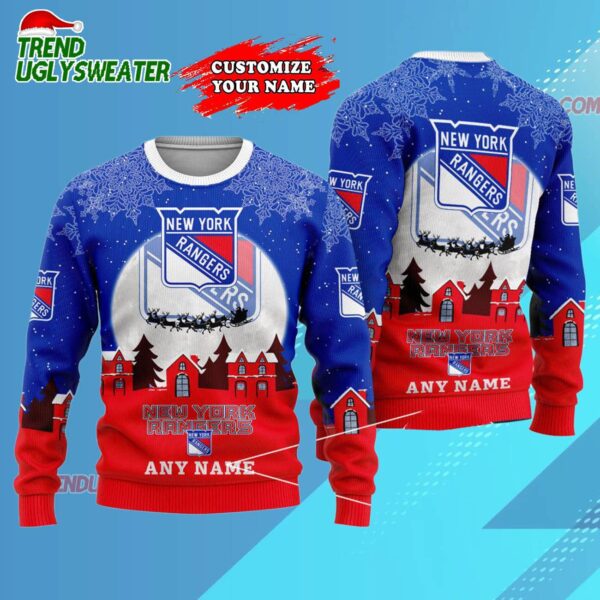 NHL New York Rangers Hockey New Design Litmited Christmas Ugly Sweater