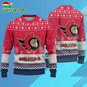 NHL Ottawa Senators Hockey Team Design New Ugly Christmas Sweater