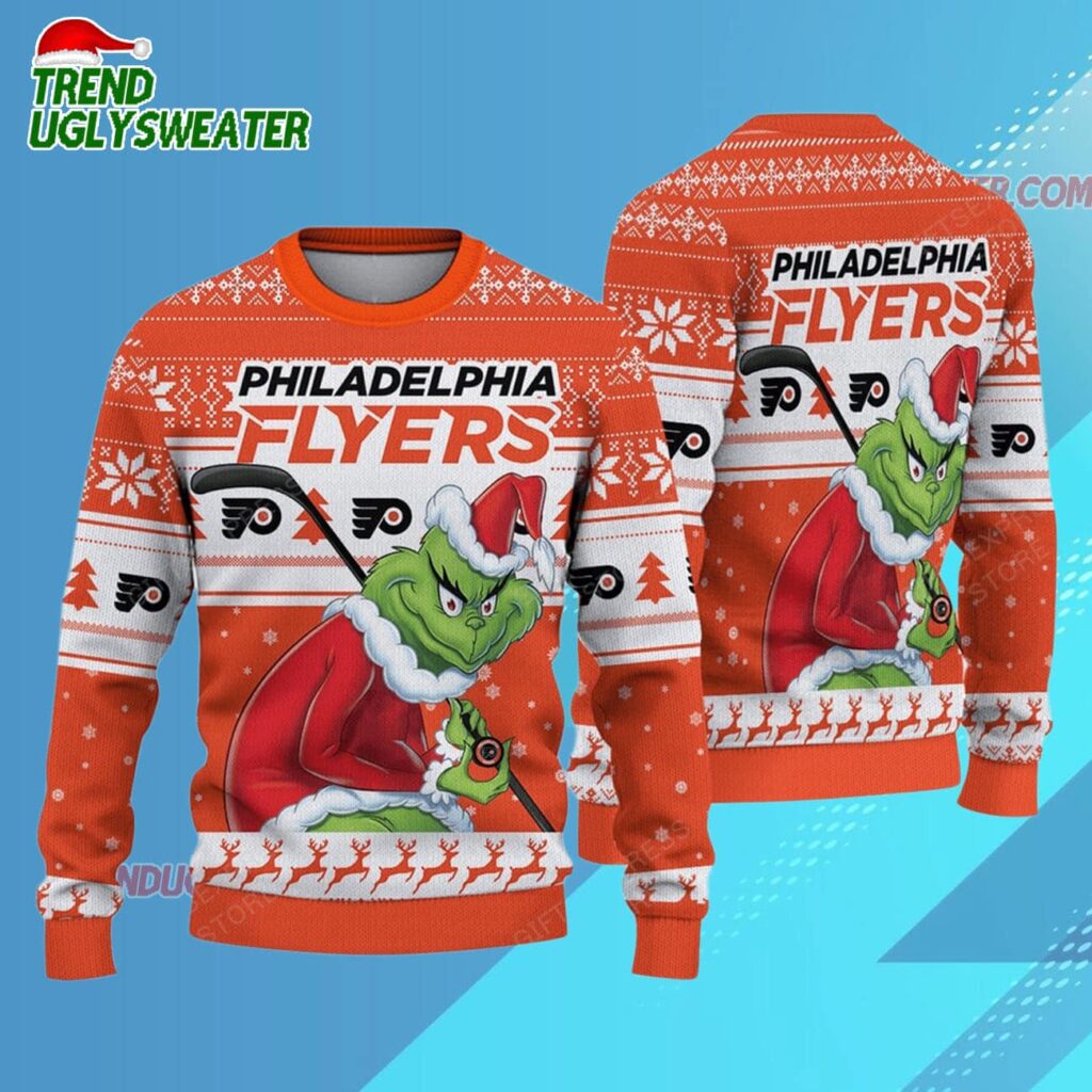 NHL Philadelphia Flyers Ugly Sweater Grinch Christmas Sweater