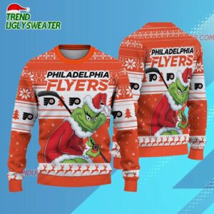 NHL Philadelphia Flyers Ugly Sweater Grinch Christmas Sweater