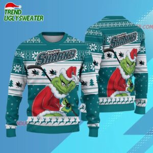 NHL San Jose Sharks Ugly Sweater Grinch Christmas Sweater