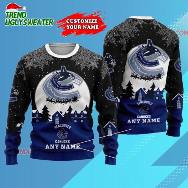NHL Vancouver Canucks Hockey New Design Litmited Christmas Ugly Sweater