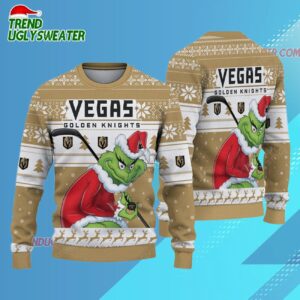 NHL Vegas Golden Knights Ugly Sweater Grinch Christmas Sweater