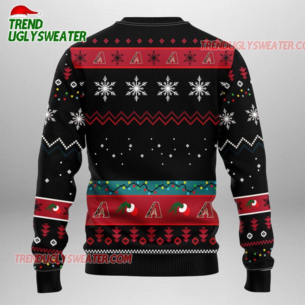 MLB Arizona Diamondbacks Grinch Lights Ugly Christmas Sweater 2