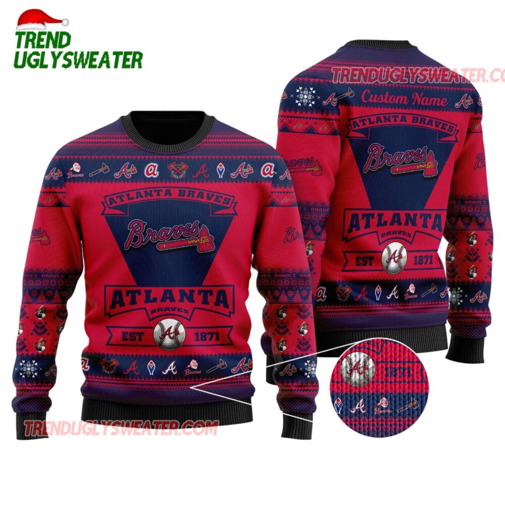 MLB Atlanta Braves Holiday Spirit Ugly Christmas Sweater 1