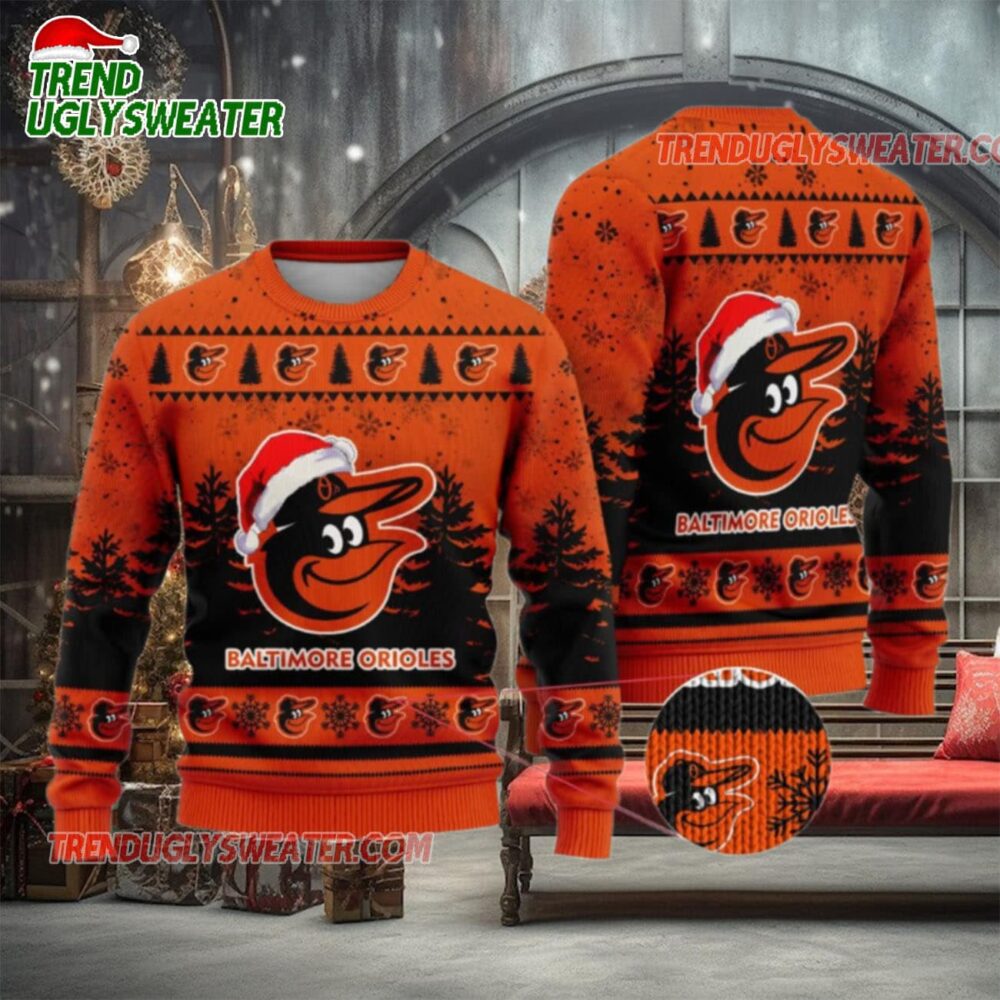 MLB Baltimore Orioles Holiday Cheer Ugly Christmas Sweater 1