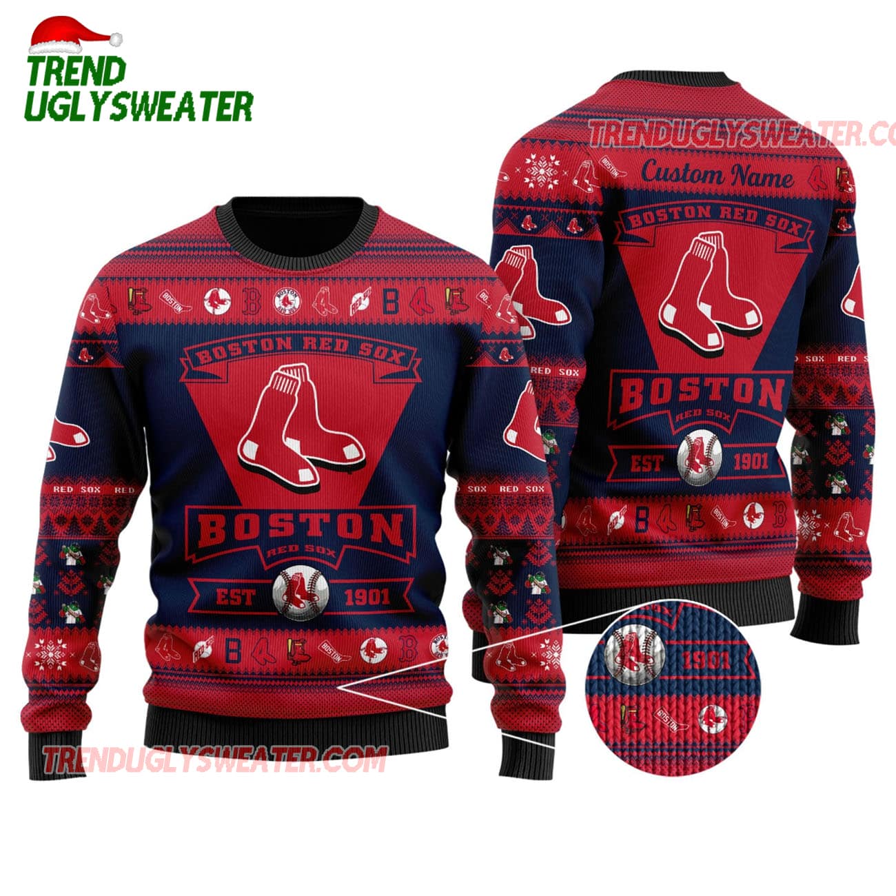 MLB Boston Red Sox Classic Spirit Ugly Christmas Sweater MLB Boston Red Sox Classic Spirit Ugly Christmas Sweater