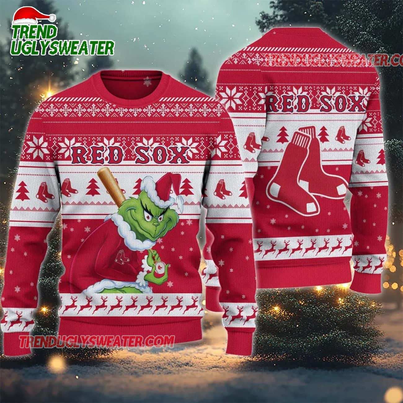 MLB Boston Red Sox Grinch Stolen Ugly Christmas Sweater MLB Boston Red Sox Grinch Stolen Ugly Christmas Sweater