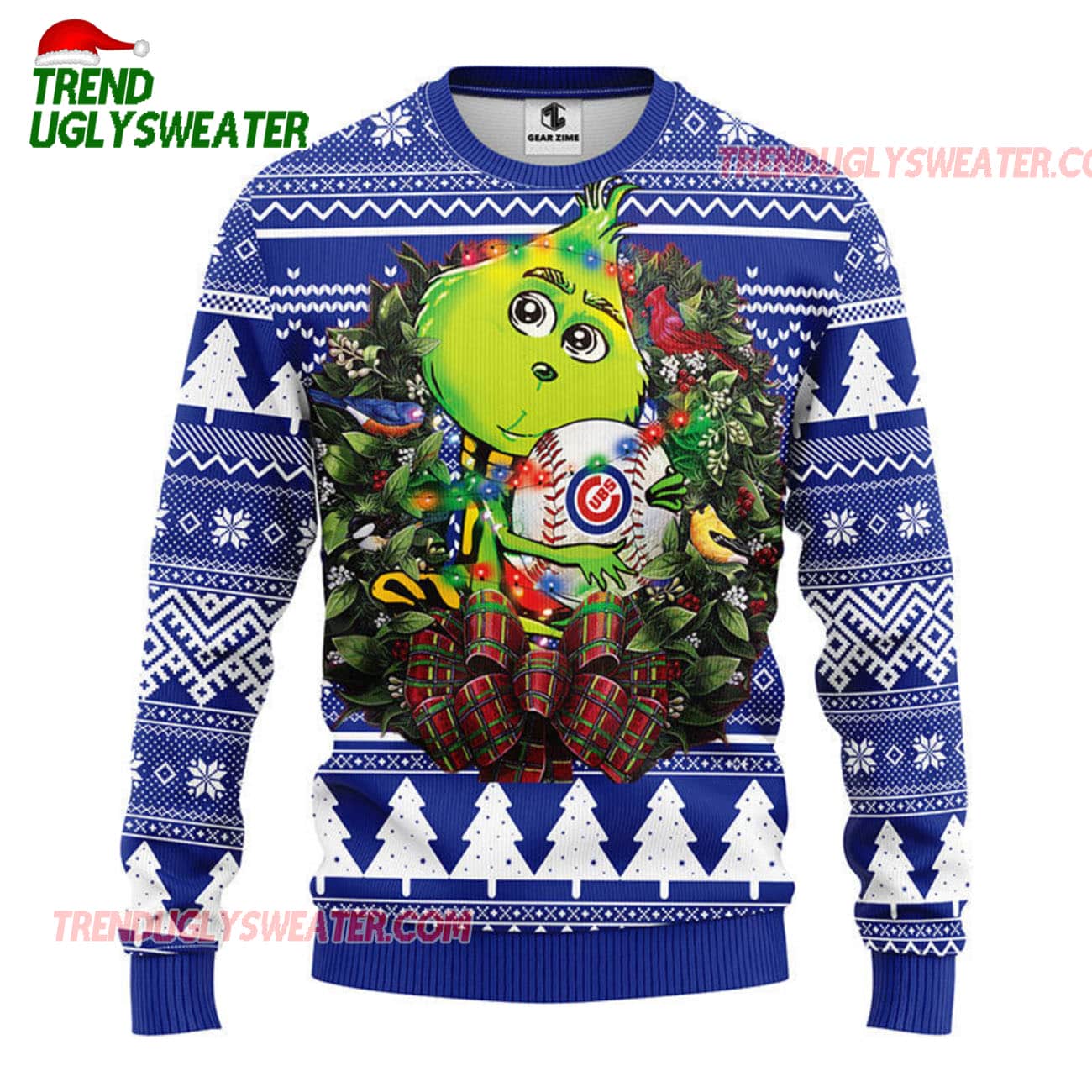 MLB Chicago Cubs Grinch Hug Ugly Christmas Sweater MLB Chicago Cubs Grinch Hug Ugly Christmas Sweater