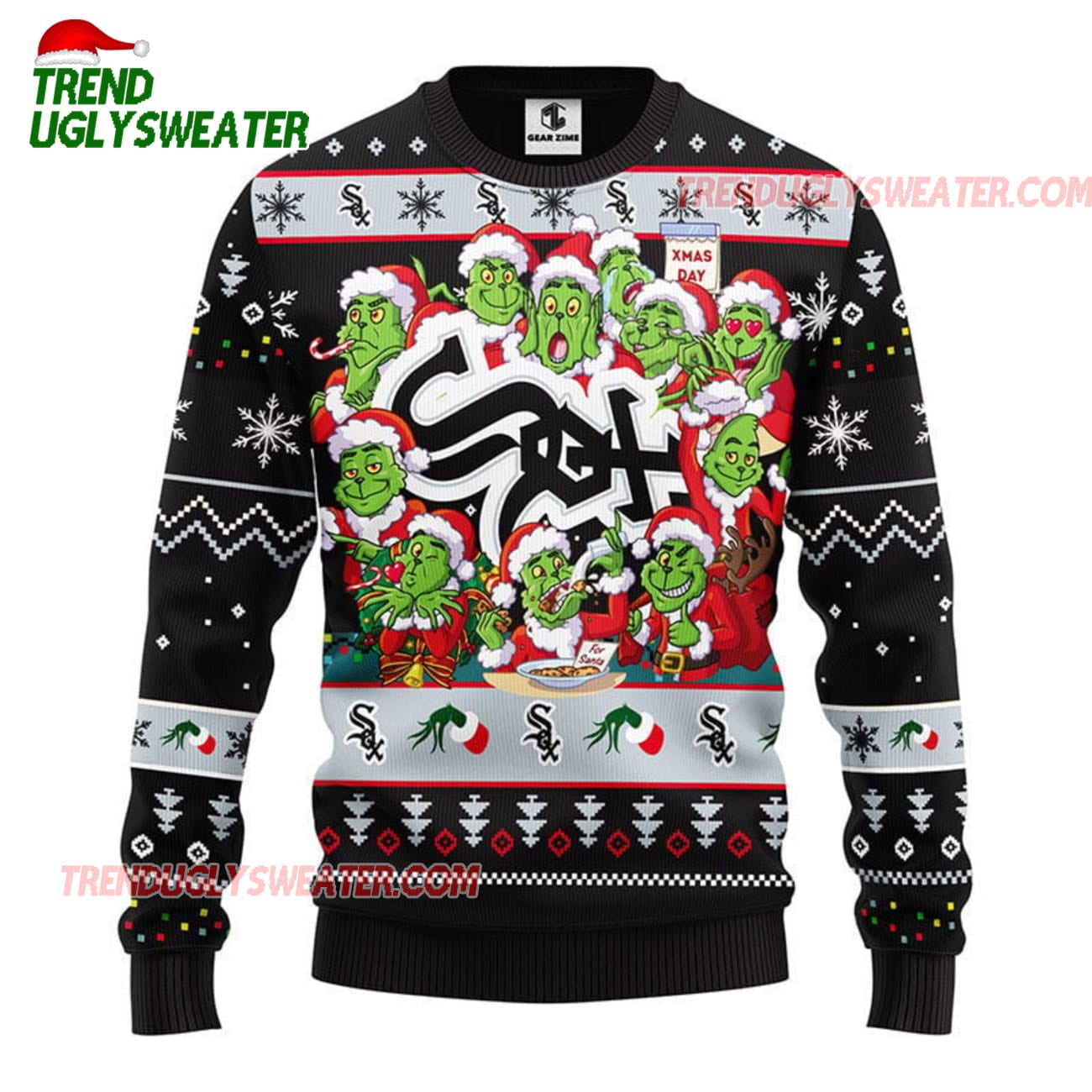 MLB Chicago White Sox 12 Grinch Xmas Day Ugly Christmas Sweater MLB Chicago White Sox 12 Grinch Xmas Day Ugly Christmas Sweater