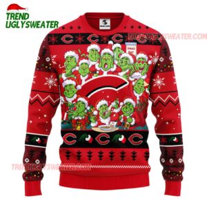 MLB Cincinnati Reds 12 Grinch Xmas Day Ugly Christmas Sweater 1