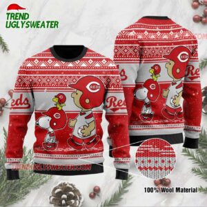 MLB Cincinnati Reds Baby Yoda Baseball Ugly Christmas Sweater 1
