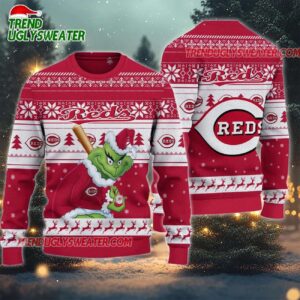 MLB Cincinnati Reds Grinch Stolen Ugly Christmas Sweater 1
