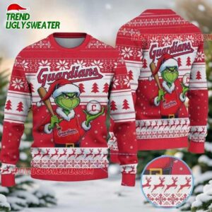 MLB Cleveland Guardians Grinch Baseball Ugly Christmas Sweater 1