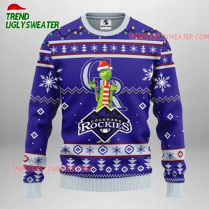 MLB Colorado Rockies Funny Grinch Ugly Christmas Sweater 1