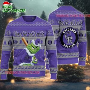 MLB Colorado Rockies Grinch Stolen Ugly Christmas Sweater 1