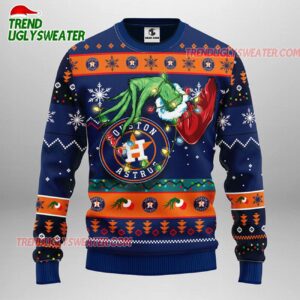 MLB Houston Astros Grinch Hand Ugly Christmas Sweater 1