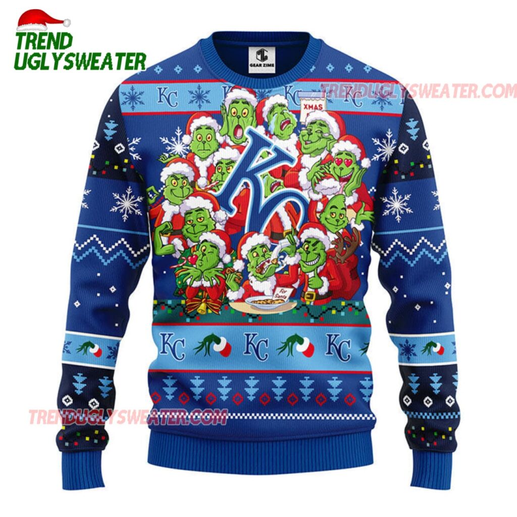 MLB Kansas City Royals 12 Grinch Xmas Day Ugly Christmas Sweater 1