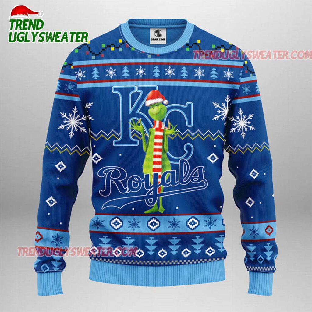 MLB Kansas City Royals Funny Grinch Ugly Christmas Sweater 1