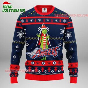 MLB Los Angeles Angels Funny Grinch Ugly Christmas Sweater 1
