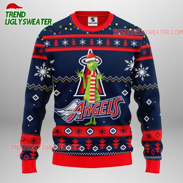 MLB Los Angeles Angels Funny Grinch Ugly Christmas Sweater 1