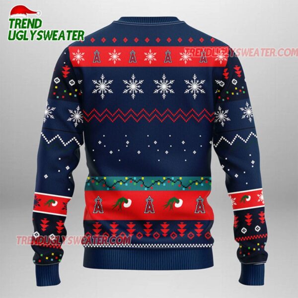 MLB Los Angeles Angels Grinch Hand Ugly Christmas Sweater 2