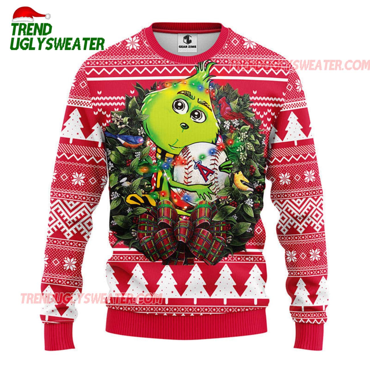 MLB Los Angeles Angels Grinch Hug Ugly Christmas Sweater MLB Los Angeles Angels Grinch Hug Ugly Christmas Sweater