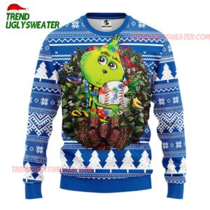 MLB Los Angeles Dodgers Grinch Hug Ugly Christmas Sweater 1
