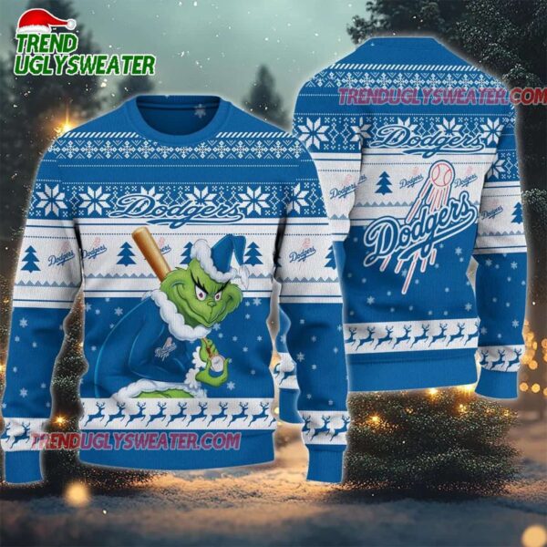 MLB Los Angeles Dodgers Grinch Stolen Ugly Christmas Sweater 1