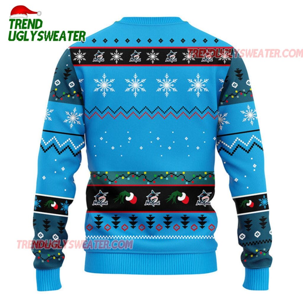 MLB Miami Marlins 12 Grinch Xmas Day Ugly Christmas Sweater 1 MLB Miami Marlins 12 Grinch Xmas Day Ugly Christmas Sweater 2