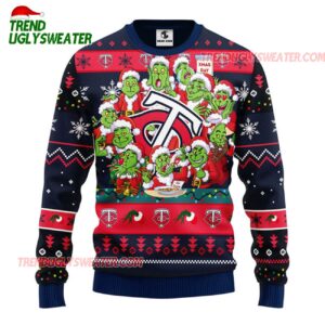 MLB Minnesota Twins 12 Grinch Xmas Day Ugly Christmas Sweater 1