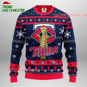 MLB Minnesota Twins Funny Grinch Ugly Christmas Sweater 1
