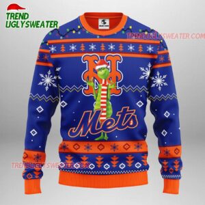 MLB New York Mets Funny Grinch Ugly Christmas Sweater 1