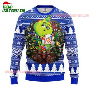 MLB New York Mets Grinch Hug Ugly Christmas Sweater 1