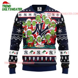 MLB New York Yankees 12 Grinch Xmas Day Ugly Christmas Sweater 1