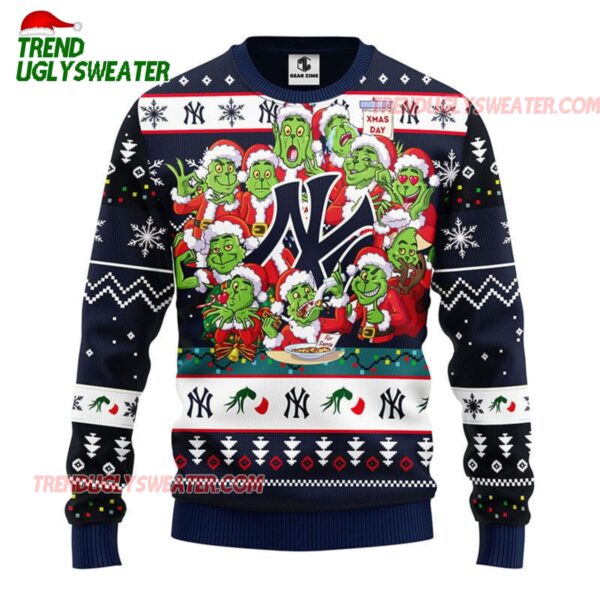 MLB New York Yankees 12 Grinch Xmas Day Ugly Christmas Sweater 1