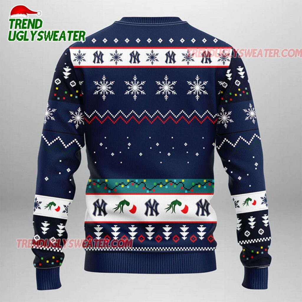 MLB New York Yankees Grinch Hand Ugly Christmas Sweater 2