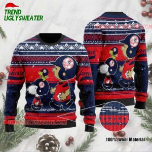 MLB New York Yankees Snoopy Baseball Holiday Ugly Christmas Sweater 1