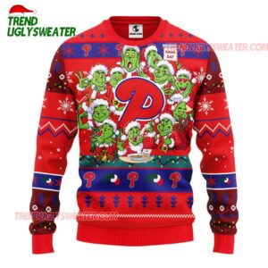 MLB Philadelphia Phillies 12 Grinch Xmas Day Ugly Christmas Sweater 1