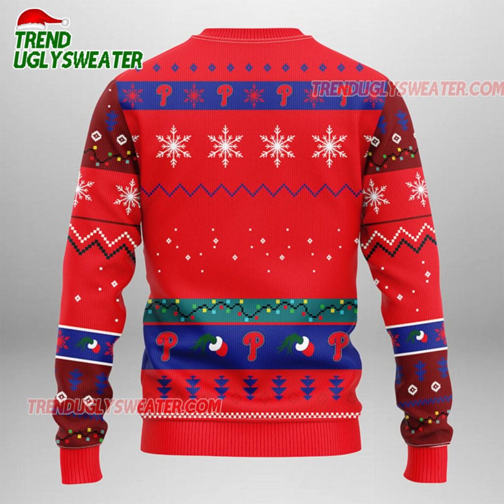 MLB Philadelphia Phillies Grinch Hand Ugly Christmas Sweater 2