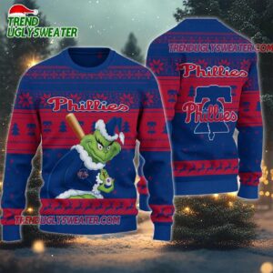 MLB Philadelphia Phillies Grinch Stolen Ugly Christmas Sweater 1