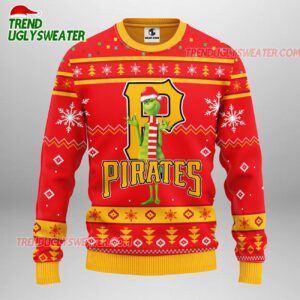 MLB Pittsburgh Pirates Funny Grinch Christmas Red Ugly Sweater 1