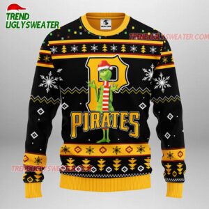 MLB Pittsburgh Pirates Funny Grinch Ugly Christmas Sweater 1