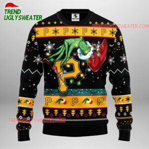 MLB Pittsburgh Pirates Grinch Ugly Christmas Sweater 1