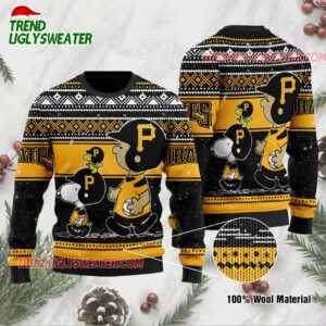 MLB Pittsburgh Pirates Snoopy Holiday Baseball Ugly Christmas Sweater 1