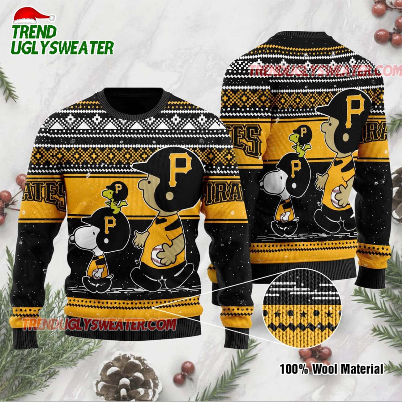 MLB Pittsburgh Pirates Snoopy Holiday Baseball Ugly Christmas Sweater MLB Pittsburgh Pirates Snoopy Holiday Baseball Ugly Christmas Sweater