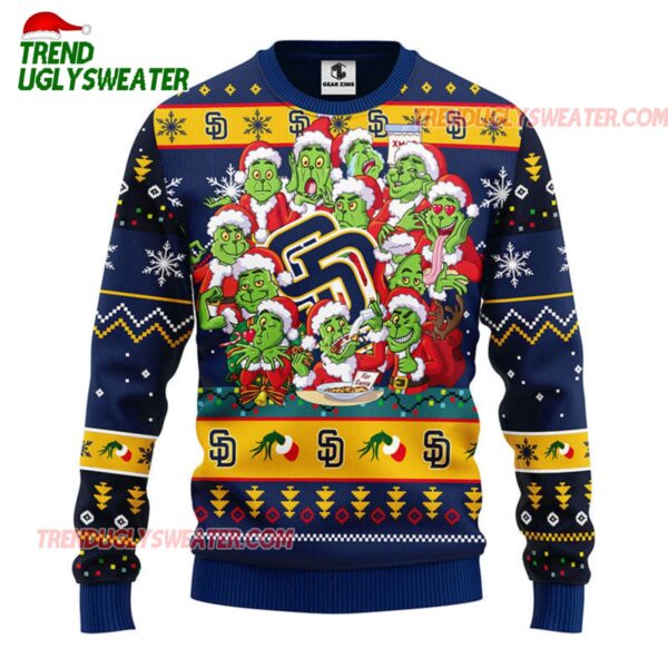MLB San Diego Padres 12 Grinch Xmas Day Ugly Christmas Sweater 1