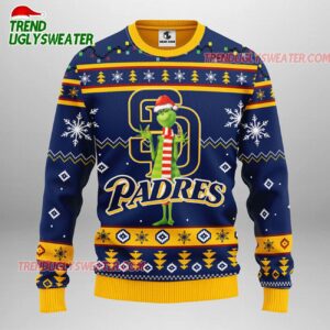 MLB San Diego Padres Funny Grinch Ugly Christmas Sweater 1