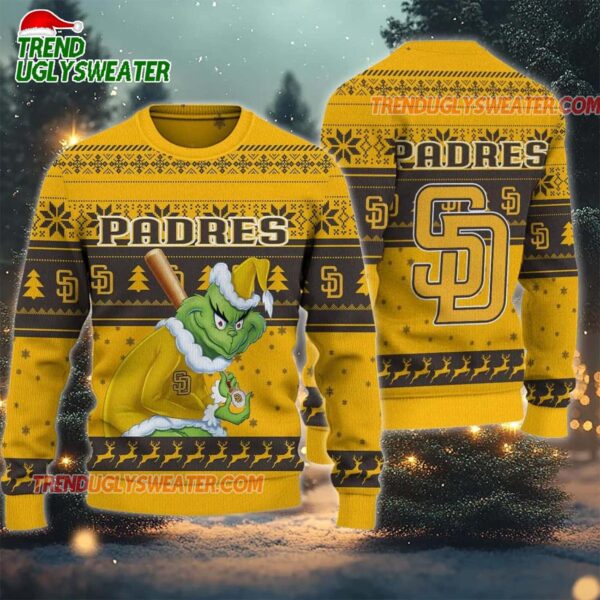 MLB San Diego Padres Grinch Stolen Ugly Christmas Sweater 1