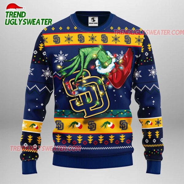 MLB San Diego Padres Grinch Ugly Christmas Sweater 1